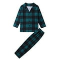 thumbnail image 2 of Bullpiano Christmas 2 Piece Matching Family Pajamas Holiday PJS Plaid Pants Skirt Parent-Child Sleepwear Set, 2 of 9