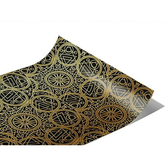 Rwraps Mandala Gold Alchemy Gloss Vinyl Film Wrap 59in x 12ft Vinyl Vehicle Car Film Sheet Roll