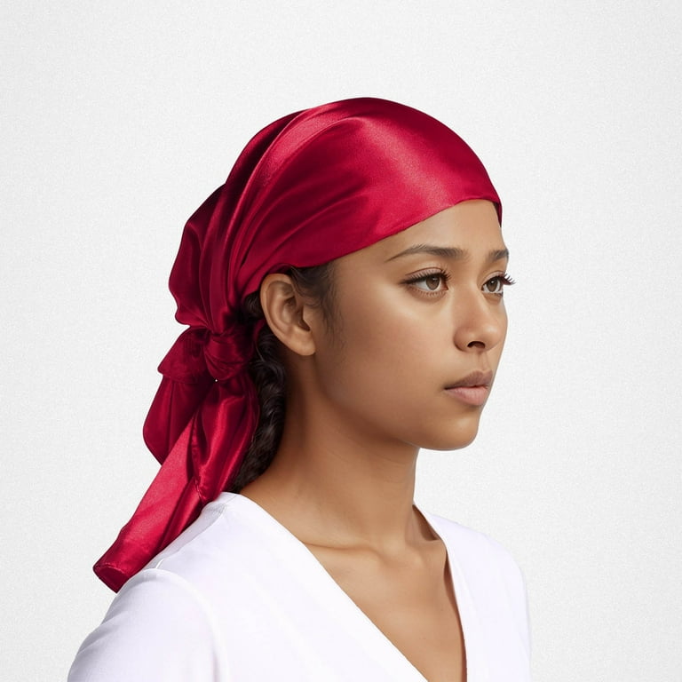 UJNDER Women Fashion Solid Satin Square Head Scarf Lightweight Neck Scarves and Hair Bandana for Stylish Women Wine