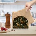 thumbnail image 2 of Yayeee Napkin Holder for Table Kitchen Paper Tissue Organization, Brown Floral Rabbits Pattern, 2 of 8