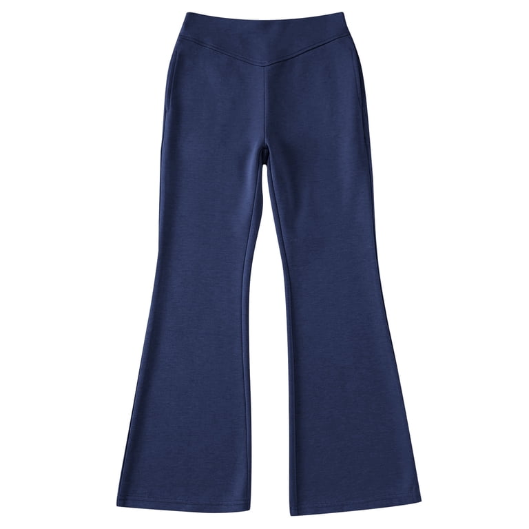 slim fit dress slacks SPANX® Faux Suede Flare Pants in Classic Navy – Rosegate