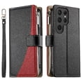thumbnail image 1 of Funda cartera GANGXUN para Samsung Galaxy S25 Ultra , cuero PU con tarjetero, cremallera, correa de mano, soporte y protección 871°, 1 of 6