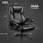 Waleaf Heavy Duty Big and Tall Office Chair 500lbs with Adjustable Lumbar Support,High Back Office Chair for Adults