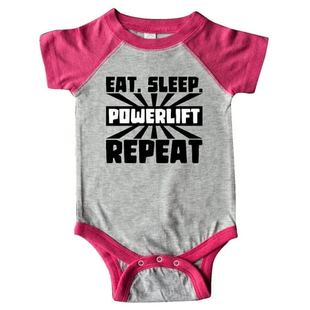 

Inktastic Eat Sleep Power Lift Repeat Gift Baby Boy or Baby Girl Bodysuit