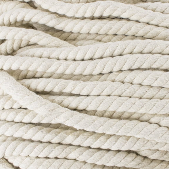 Super Soft 3 Strand Twisted Cotton Rope - Multiple Colors to Choose from in Various Diameters and Lengths
