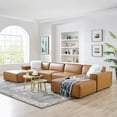 thumbnail image 4 of Modway Restore 6-Piece Faux Leather Sectional Sofa in Tan Finish, 4 of 15