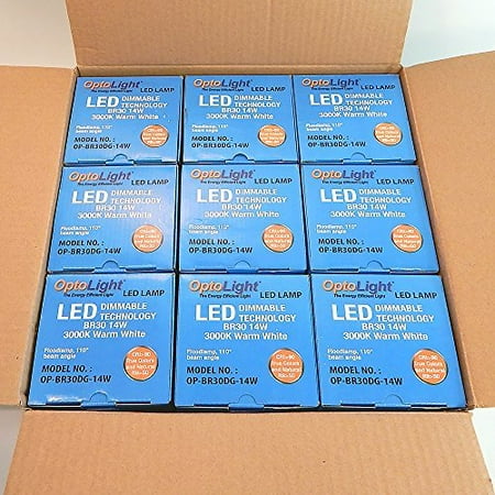 

OptoLight Box Of 9 LED Light Bulbs 14W60W BR30 Dimmable OP-BR30DG-14W (9)