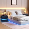 thumbnail image 2 of Dextrus LED Nightstands Set of 2, Bedside Table with 3 Drawers, High Gloss Acrylic End Table for Bedroom, Living Room, Black, 2 of 10