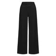 thumbnail image 3 of RUTAYY Girls Pants Casual Wide Leg Fold Over Waist Relaxed Fit Versatile Trousers, Black, 3 of 5