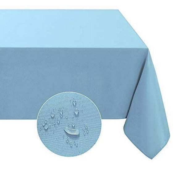 Softalker Rectangle Tablecloth Waterproof & Stain Resistant Table Cloth Wrinkle Free Fabric Washable 210GSM Polyester Table Cover for Dining/Party/Buffet/Wedding (54x54 inch, Baby Blue)