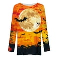 thumbnail image 3 of Hvot&aat Women's Halloween Printed Lightweight Tunics Tops Loose Fit Crewneck Long Sleeve Pullover Wear With Leggings, 3 of 4