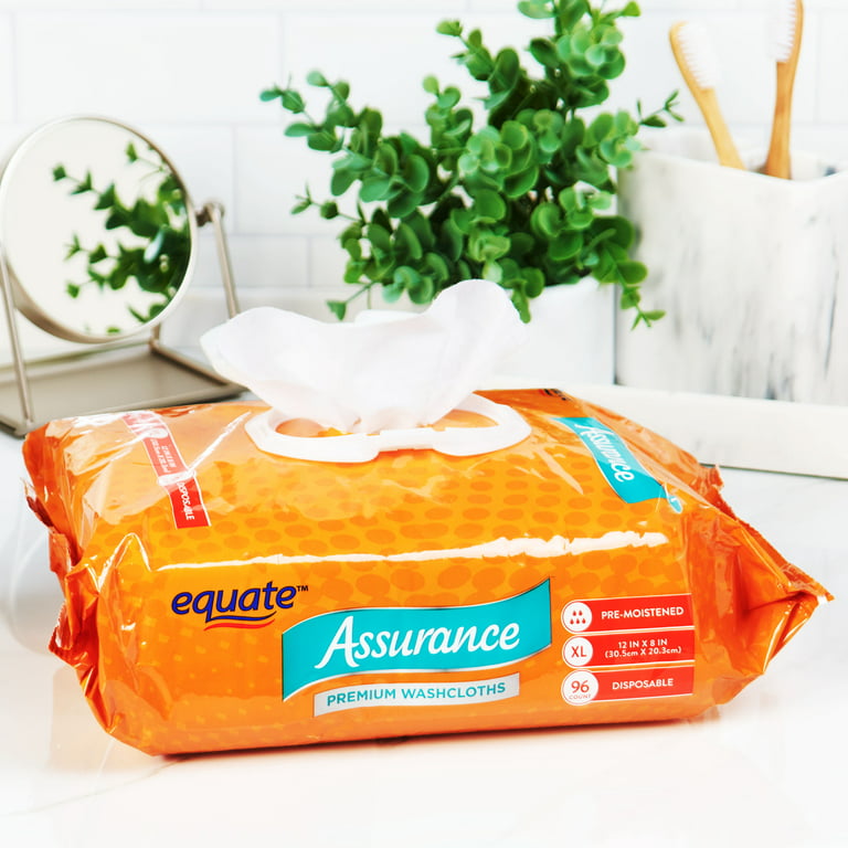 Assurance Premium XL Disposable Washcloths, 144 Ct White