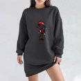 thumbnail image 2 of Pisexur Robes de Noël pour Femmes, Robe Chandail en Molleton à Col Rond Imprimé Verres de Vin Tendance, Robe de Fête Décontractée à Manches Longues, Robe de Vacances de Noël Mini Robe, 2 of 4