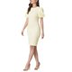 thumbnail image 4 of Vestido de palomitas de verano INSPIRE CHIC para mujeres, con mangas abullonadas, lindo, elegante, vestido midi de fiesta, amarillo L, 4 of 6