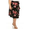 thumbnail image 5 of Women's Plus Size Casual Floral Print A Line Waist Bow Tie Belted Knee Length Midi Skirt, 5 of 6