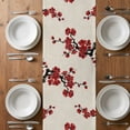thumbnail image 5 of Cherry Blossom Table Runner Asian Japanese Red Plum Flower Retro Beige Tablerunners 14 x 72 Inch, Table Decorations Tabletop Scarf for Summer Gathering Holiday Farmhouse Kitchen Dining Decor, 5 of 8