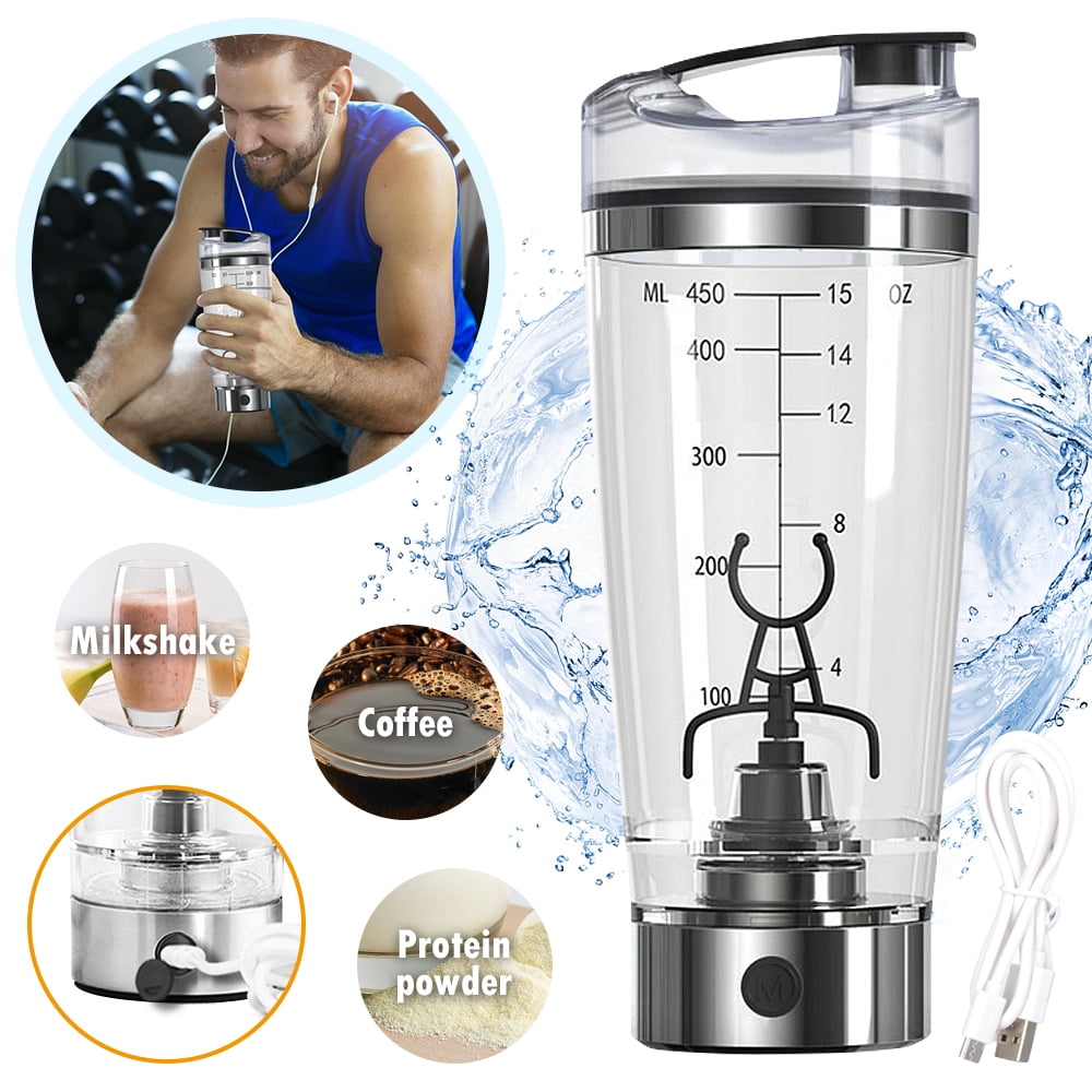 VONTER Electric Protein Shaker Mixing Bottle 450ml Portable Automatic Vortex  Mixer Cup Leakproof Protein Mix Bottle, USb Charging 
