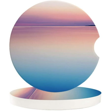 

ZHANZZK Summer Gradient Style Water Surface and Sky Set of 6 Car Coaster for Drinks Absorbent Ceramic Stone Coasters Cup Mat with Cork Base for Home Kitchen Room Coffee Table Bar Decor