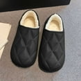 thumbnail image 6 of Wdhugt Unisex Winter Fleece Lined Closed Toe Slippers With Heel Cover For Indoor And Outdoor Wear Casual Flat Comfort Slippers Soft Pile Polyester Fabric Color Black Size 40 Us 7.5 Foot Le, 6 of 9