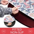 thumbnail image 4 of Covers For The Home Deluxe Elastic Edged Flannel Backed Vinyl Fitted Table Cover - Butterfly Pattern - Oblong/Oval - Fits Tables up to 48" W x 68" L (ETBUT76), 4 of 7