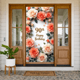 thumbnail image 5 of Pink Roses 90th Birthday Banner Golden Lettering Display Floral Decor Pink Background Floral Backdrop for 90th Birthday Party Senior Celebration Family Gathering, 5 of 9