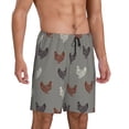 thumbnail image 2 of Fuzoiu Rooster Print Pajama Shorts for Men, Men's Pajama Bottoms,Mens Lounge Sleepwear,Pajama Pants with Pocket-3X-Large, 2 of 6