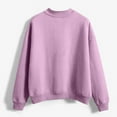 thumbnail image 5 of Inglocry Sweatshirts Oversized Crewneck Fleece Pullover Trendy Cute Long Sleeve Drop Shoulder Sweater Tops Purple M, 5 of 6
