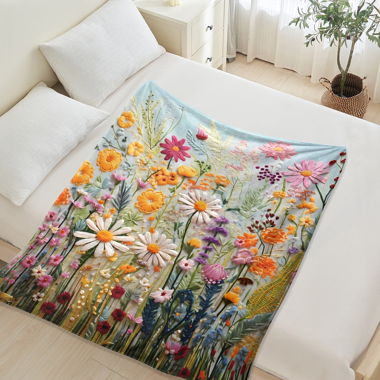 Fleece Blanket for Bed & Sofa - Soft Printed Throw Blanket, Fuzzy Blankets & Throws 50x60 Inches
