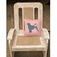 thumbnail image 2 of Portuguese Water Dog Checkerboard Pink Fabric Decorative Pillow, 2 of 2