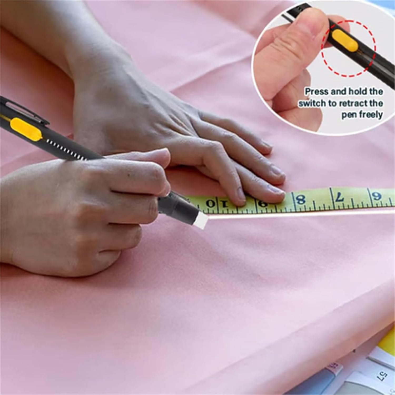 Heat Erasable Fabric Marker for Sewing, Embroidery, Quilting, Washable Erasable Replaceable Refill Marker Pen, Suitable for Knitted Fabrics, Cotton, DIY Sewing Tools