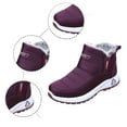 thumbnail image 5 of Wovix Women's Thermal Boots Winter Ankle on Short Comfortable Waterproof Snow Walking Fuzzy Booties Wide Arch Support Shoes Purple 39, 5 of 7