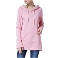 thumbnail image 2 of SDNall Ladies Fashion Solid Color Long Sleeve Pregnant Woman Breastfeeding Casual Plush Top Hooded Hoodie, 2 of 8