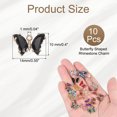 thumbnail image 2 of Uxcell 10Pcs Encanto de Mariposa de Rhinestone Cubic Zirconia Cristal Negro, 2 of 7