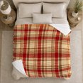 thumbnail image 5 of Rustic Farmhouse Autumn Plaid, Festive autumn celebration Scene, Warm Flannel Blanket for Ranch House and Living Room with Detailed Artwork, Art Lovers autumn celebration Gift, Festive Home Decor, 5 of 9