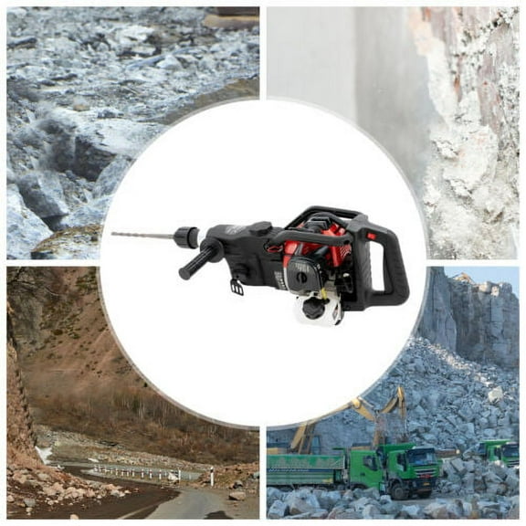 32.6CC Gasoline Demolition Concrete Breaker Punch Drill Multi-Use Rock Drilling