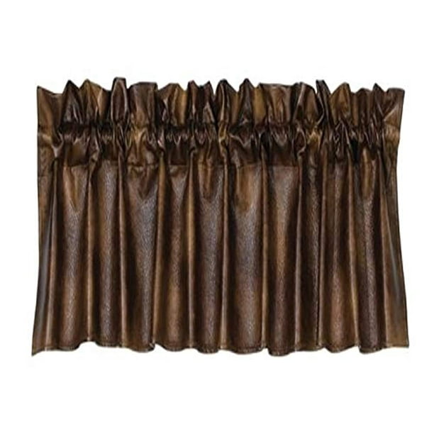 HiEnd Accents Rustic Faux Leather Western Valance VL1005 Walmart