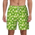 thumbnail image 2 of Picia Daisies Flowers pattern Mens Swim Trunks with Compression Liner Stretch Beach Shorts Quick Dry with Zipper Pockets No-Chafing Board Shorts-Small, 2 of 9