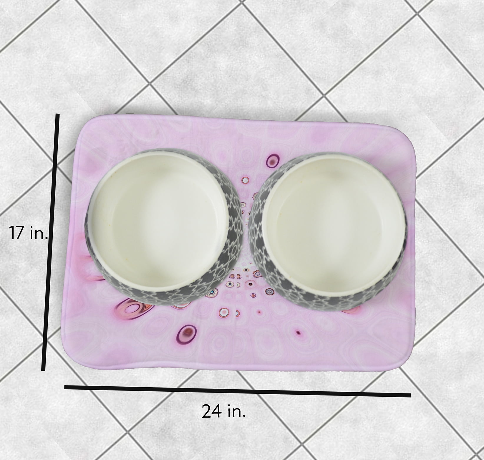 Simply Daisy Blush Puddle Pet Feeding Mat for Dogs and Cats