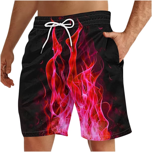 Pantalones Cortos para Hombre Atléticos Pantalones de Playa de Impresión Especial, Pantalones Cortos Atléticos de Poliéster Elásticos para Hombres