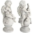 thumbnail image 3 of Bed Bath & Beyond 15.25” Cherub Angels Harp & Violin Garden Statues, Intricate Details (2 Count), 3 of 6
