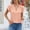 Pink, variant on Deal of the Week Ofreoo Women's Tops Loose And Comfortable Leisure Short Sleeve Fashion Tops V-neck Fold T-shirt