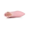 thumbnail image 4 of BLISSFUL STEP Women's Stiletto High Heels Mesh Fabric Ankle Boots Green Pink (Size 11), 4 of 7
