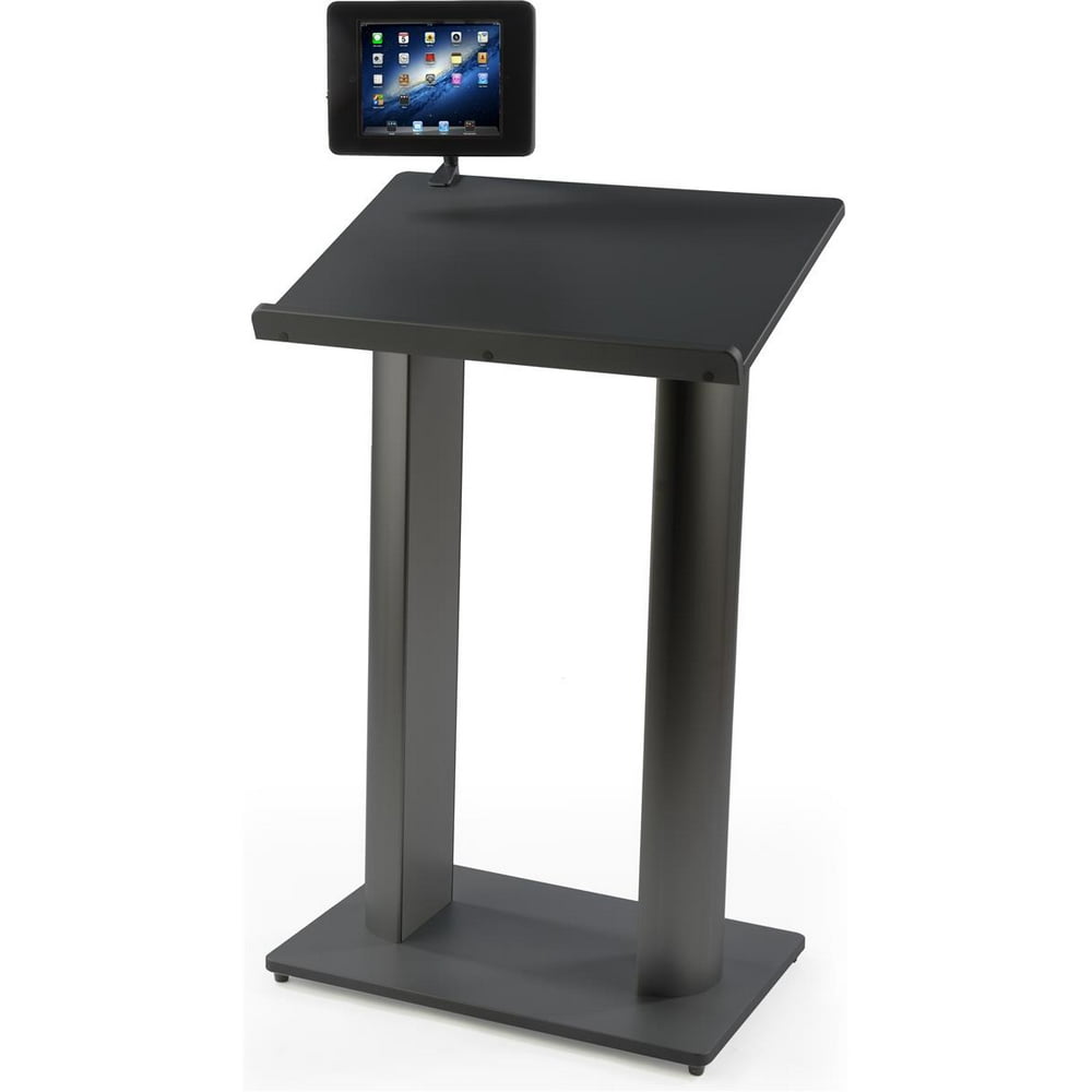 Displays2go Podium, 2 Column, with iPad Enclosure and Clamp, for iPad 2