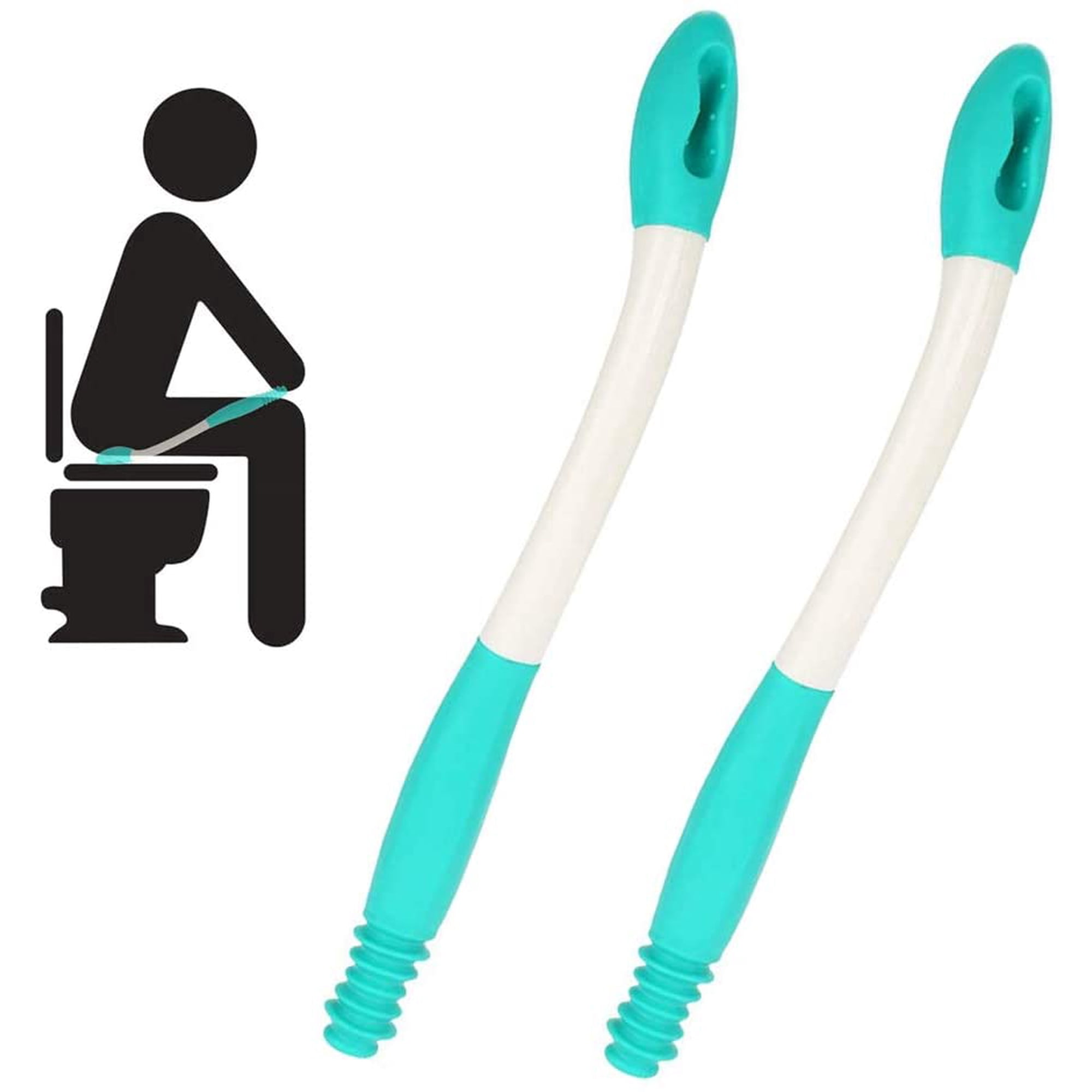 2 Pack Bottom Wiping Aid, Long Reach Toilet Paper Grip Tool