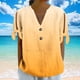 thumbnail image 4 of Vestidos Casuales Para Mujer, Blusas De Mujer De Moda Camiseta holgada de manga corta con cuello en V, botones y estampado sin posicionamiento para mujer, estilo informal y de moda, 4 of 7
