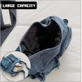 thumbnail image 7 of Sunyuer Washed Denim Crossbody Bag for Women, Large Capacity Multi Pocket Casual Shoulder Handbag, Vintage Adjustable Strap Messenger Purse, Trendy Daily Hobo Bag, 7 of 7