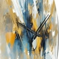 thumbnail image 3 of Designart "Elegance Teal Gold Fusion" Minimalism Oversized Wall Clock, 3 of 6