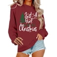 thumbnail image 2 of Clothing 2025 Womens Oversized Sweatshirt Just A Girl Who Loves Christmas Tree Sweatshirt Shirts for Women Xmas Splicing Pullover Shirt Top Christmas Sweatshirt for Women Red L, 2 of 5