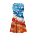 thumbnail image 5 of Women's Short Sleeveless Dress, Casual V-Neck Summer Outfit with Independence Day Print, Comfortable Fabric for Daily Wear,Vermilion 2XL, 5 of 5