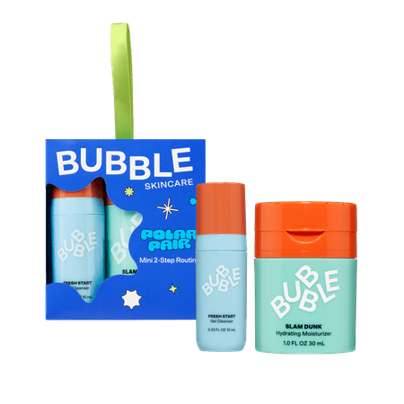 Bubble Skincare Polar Pair Holiday Gift Set, 2 Piece with Fresh Start 10ml and Slam Dunk 10ml, For All Skin Types